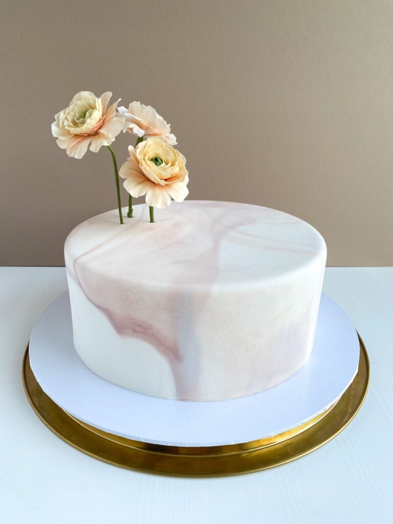 marble effect cake