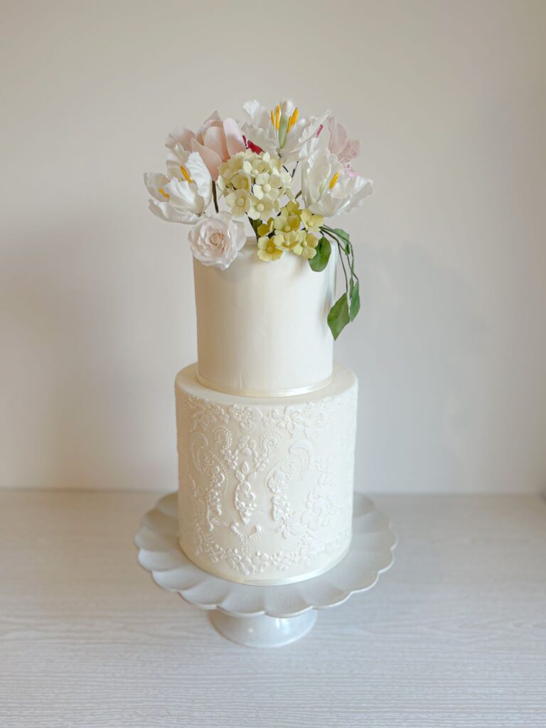 floral textured cake