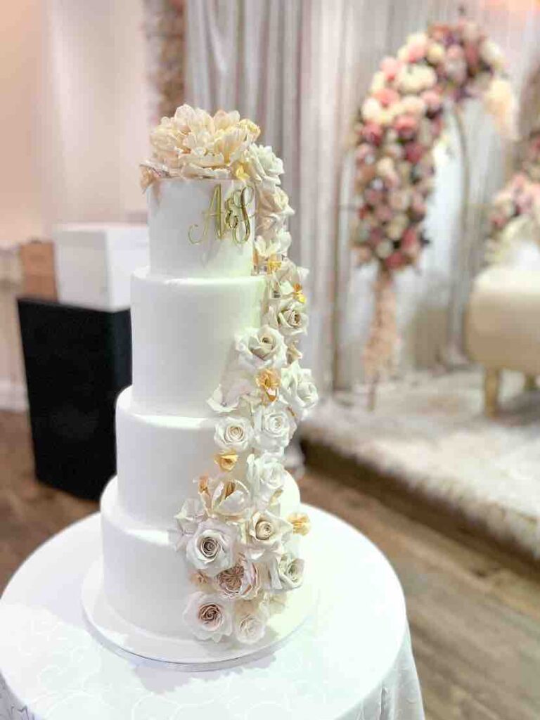 cascade wedding cake