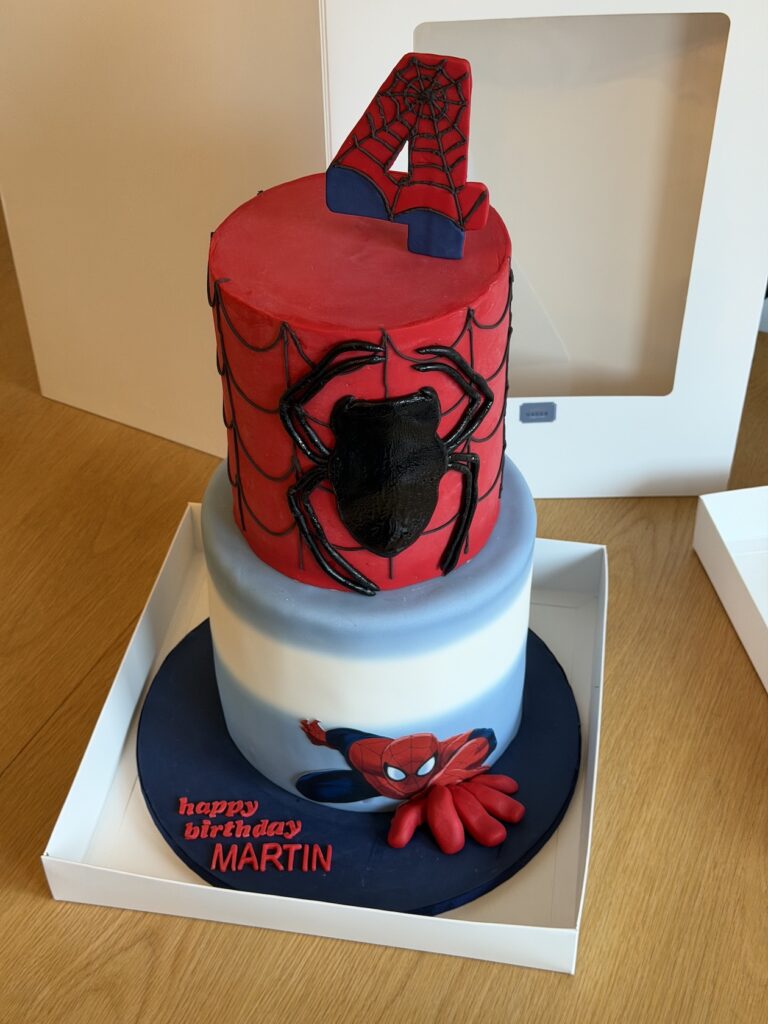 spider man theme cake